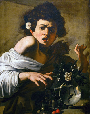 Muchacho mordido por un lagarto de Caravaggio (1594
-1596 aprox.).