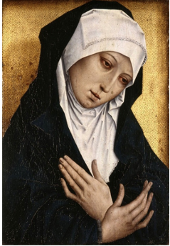 Detalle de la Mater Dolorosa del
d&iacute;ptico devocional flamenco